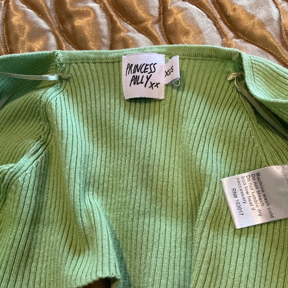 OH POLLY 2 Piece Strapless Green Dress with Matching Shrug Size XS/S - Picture 9 of 11